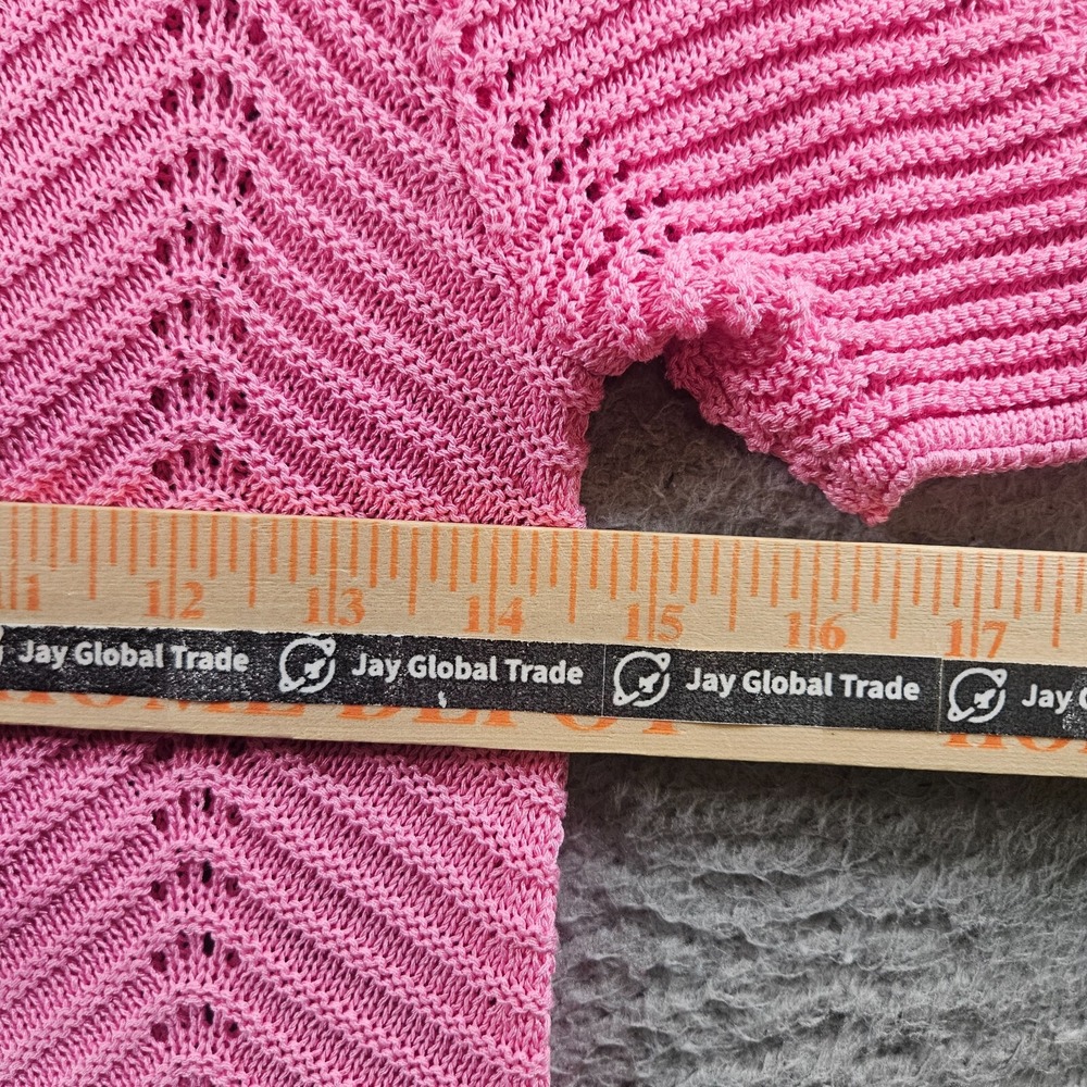 NWOT English Factory Shirt Top Women Small Knit Scallop Hem Pink - Pls Read - Picture 10 of 13